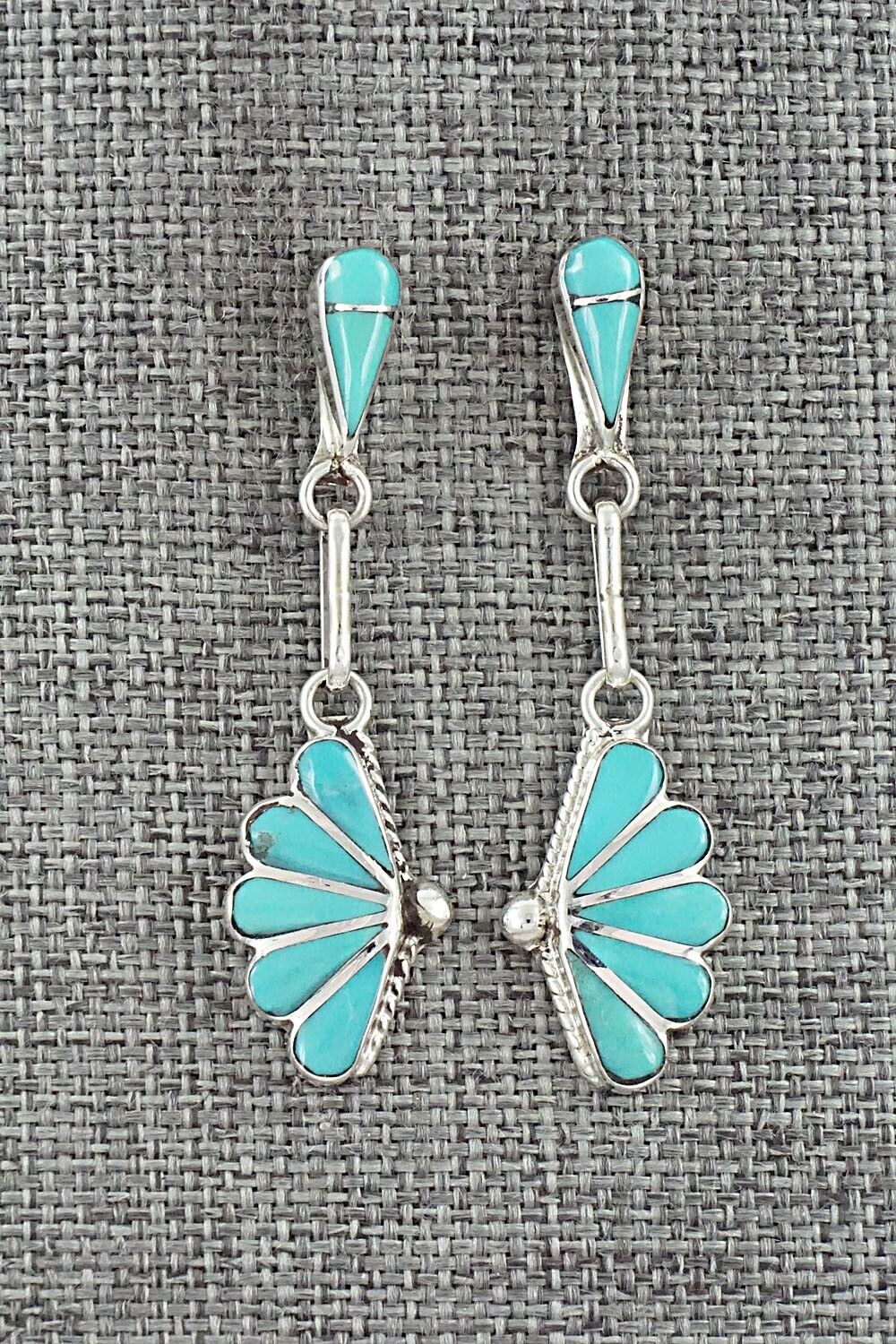 Turquoise and Sterling Silver Earrings - Velda Nastacio
