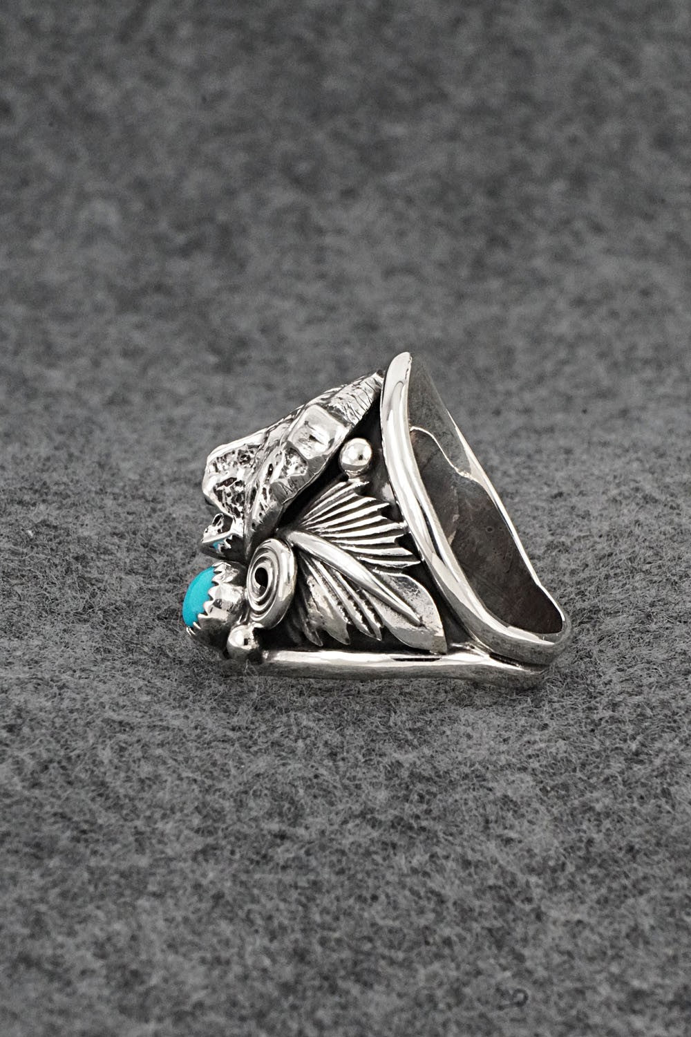 Turquoise & Sterling Silver Ring - Jeanette Saunders - Size 9.5