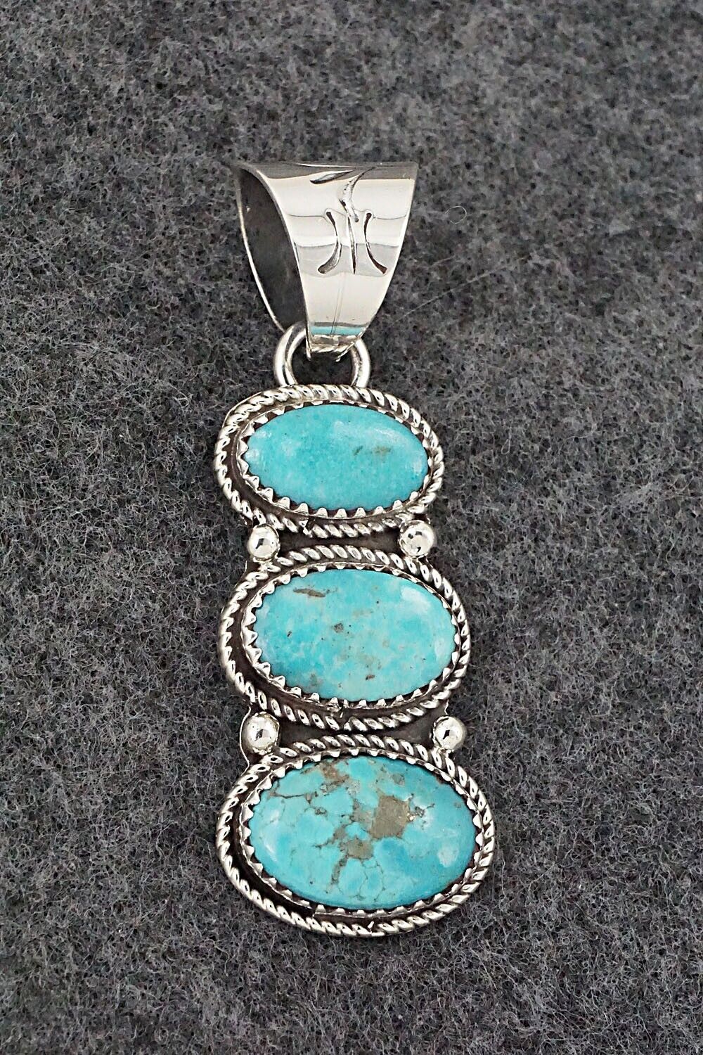 Turquoise & Sterling Silver Pendant - Ernest Hawthorne