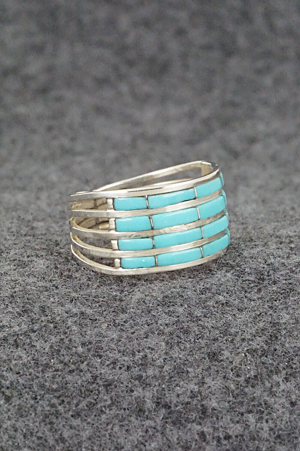 Turquoise & Sterling Silver Ring - Claresse Kylestewa - Size 8.75