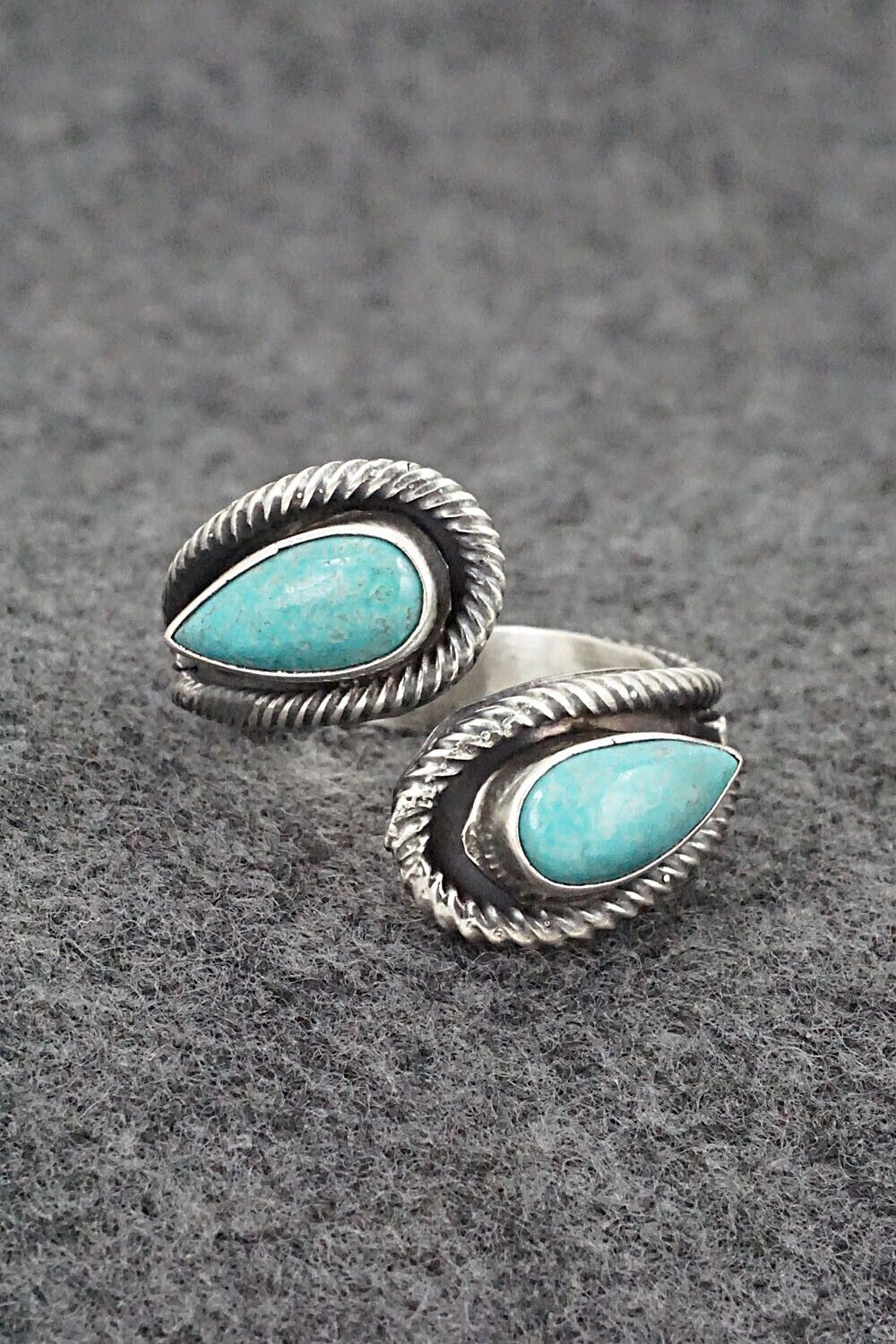 Turquoise & Sterling Silver Ring - Kenny Lonjose - Size 8.5