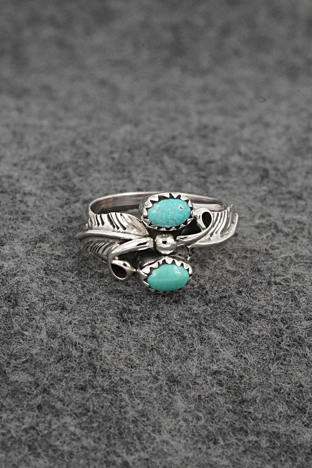 Turquoise & Sterling Silver Ring - Harry B. Yazzie - Size 6.5