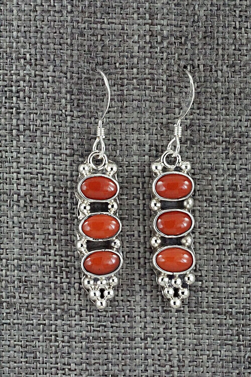 Coral & Sterling Silver Earrings - Verley Betone