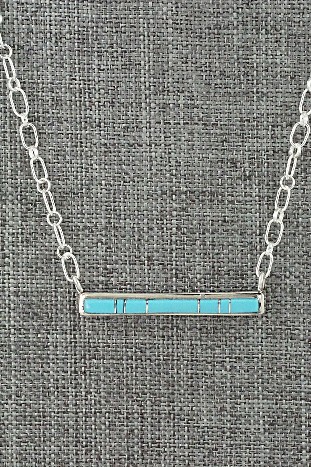 Turquoise & Sterling Silver Necklace - Roland Natachu