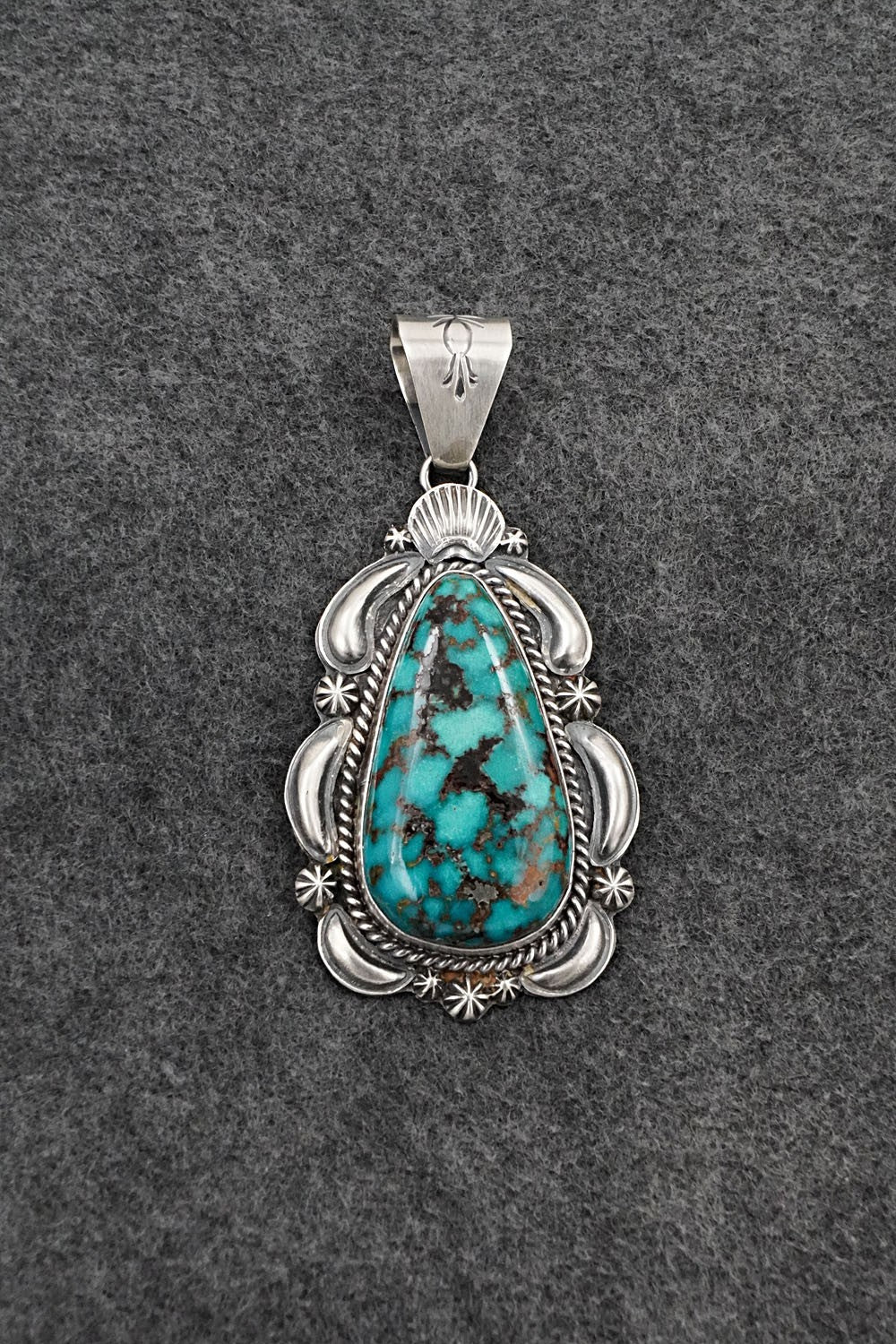 Turquoise & Sterling Silver Pendant - Raymond Delgarito