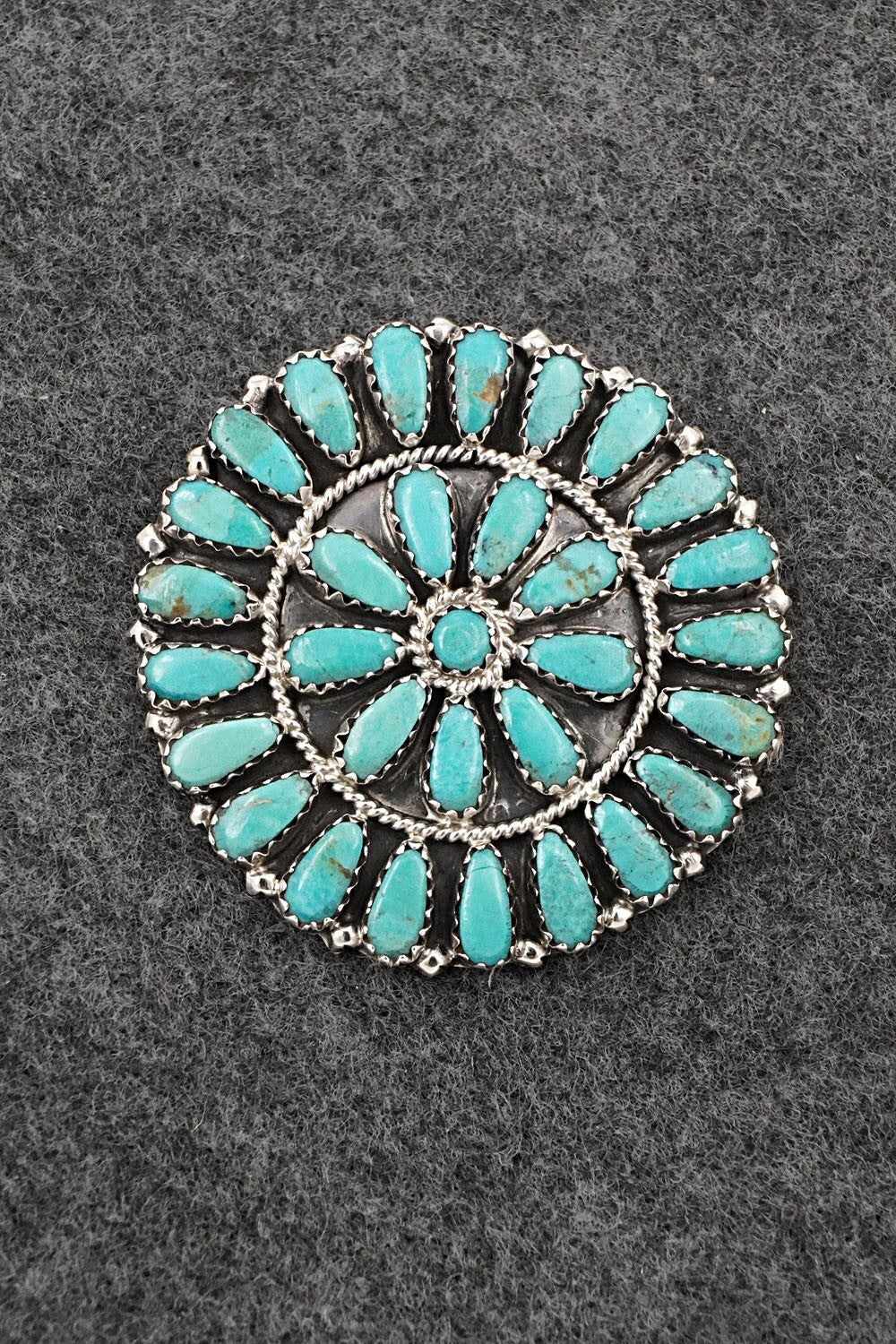 Turquoise & Sterling Silver Pendant/Pin - Zeita Begay