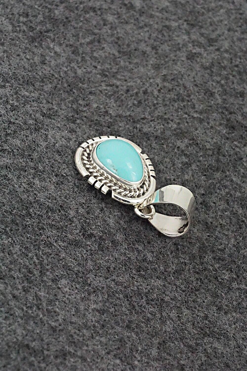 Turquoise & Sterling Silver Pendant - Johnny Frank