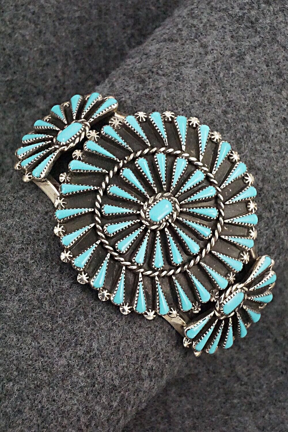 Turquoise & Sterling Silver Bracelet - Carlos Tsipa