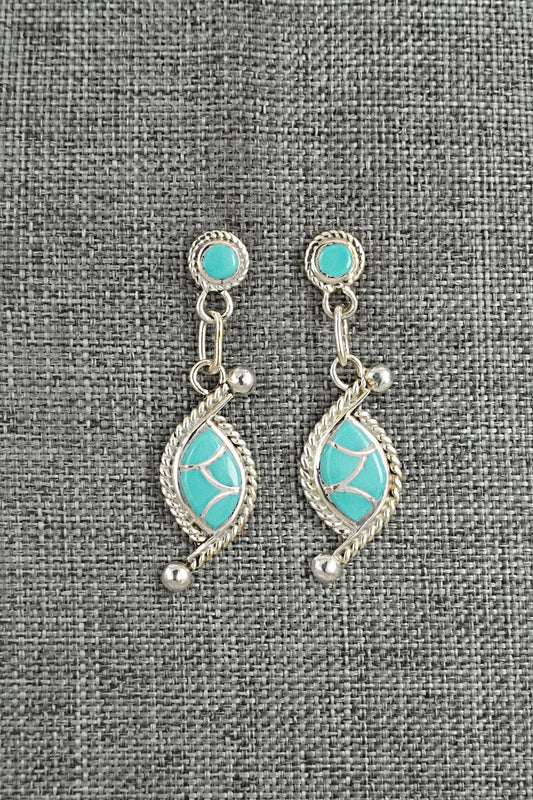 Turquoise & Sterling Silver Earrings - Carlen Seoutewa