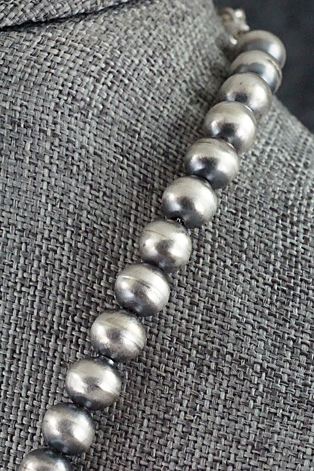 Sterling Silver Navajo Pearl Necklace 36" - Dorinda Mariano