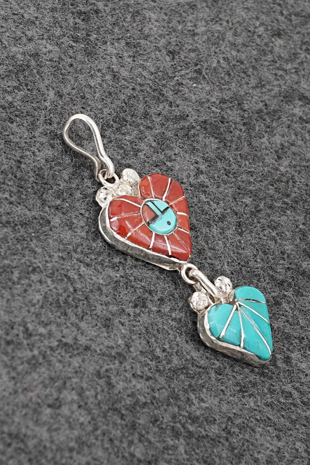 Multi-Stone & Sterling Silver Inlay Pendant - Ola Eriacho