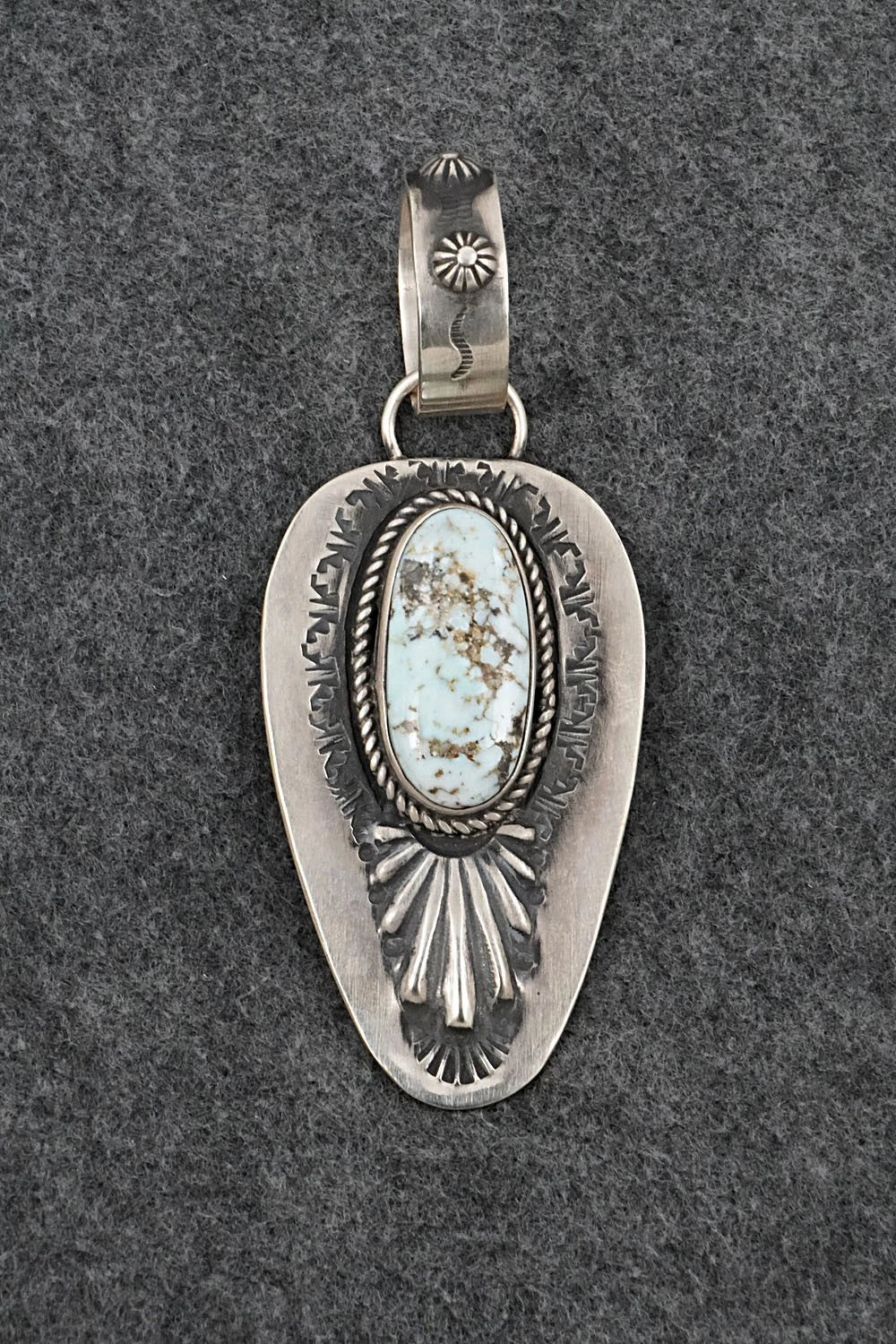 Turquoise & Sterling Silver Pendant - Elvira Bill