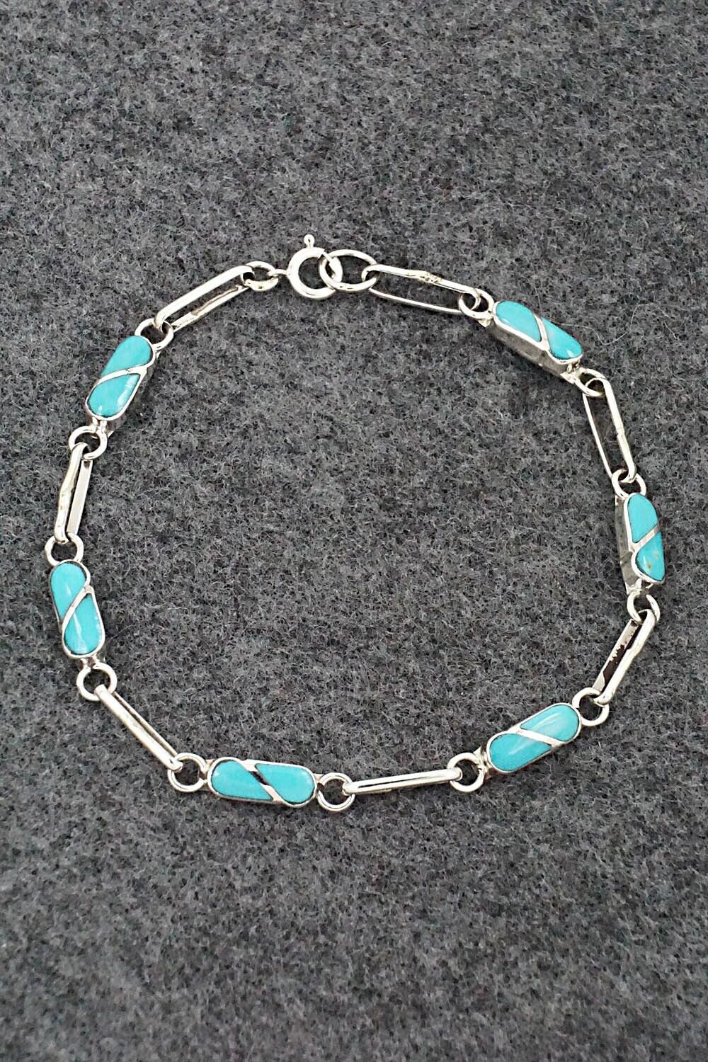 Turquoise & Sterling Silver Link Bracelet - Gina Dosedo