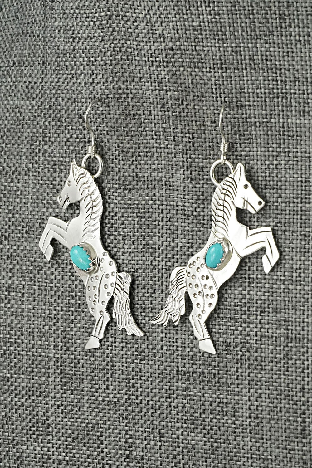 Turquoise & Sterling Silver Earrings - Louise Yazzie
