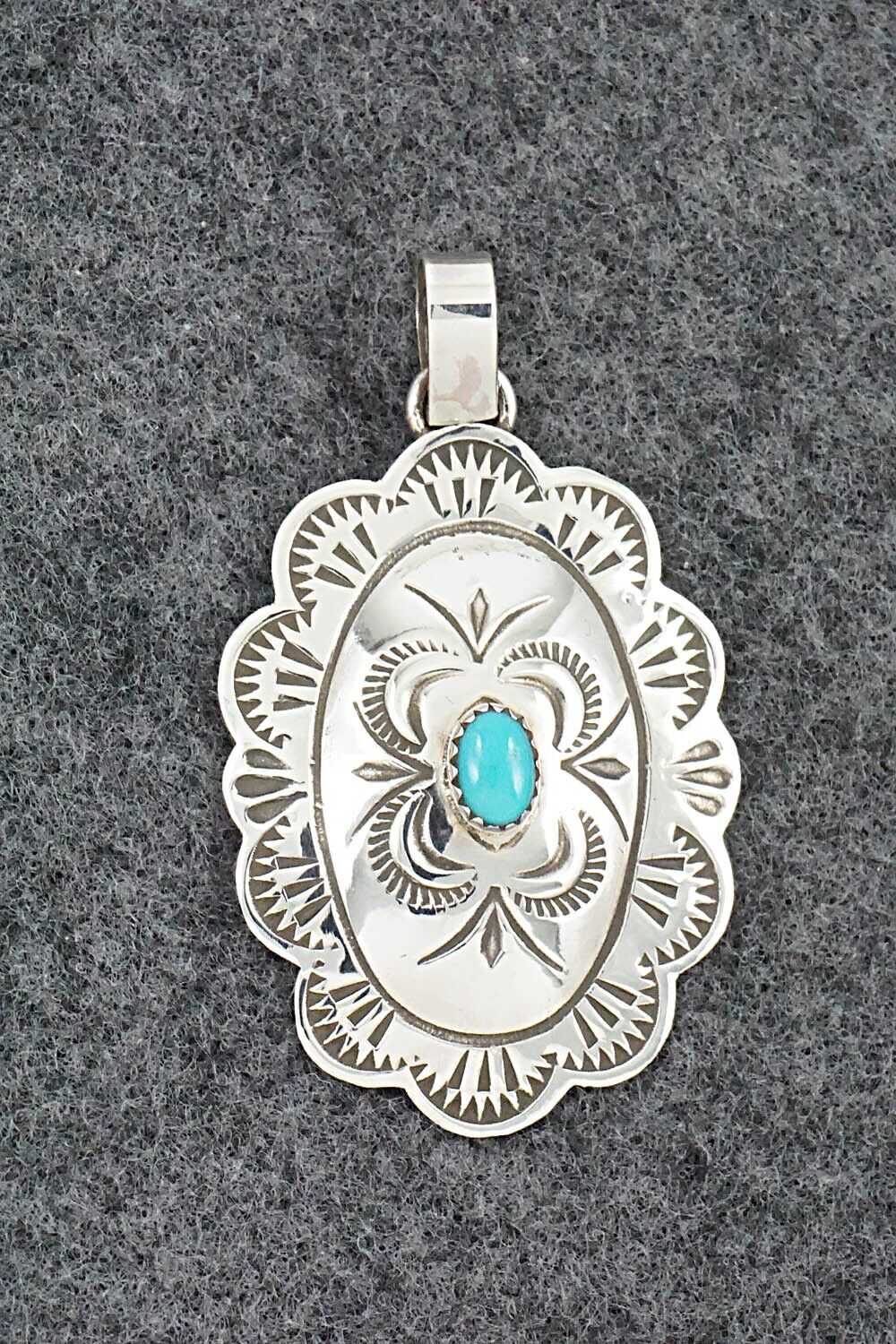 Turquoise & Sterling Silver Pendant - Bertha Begay