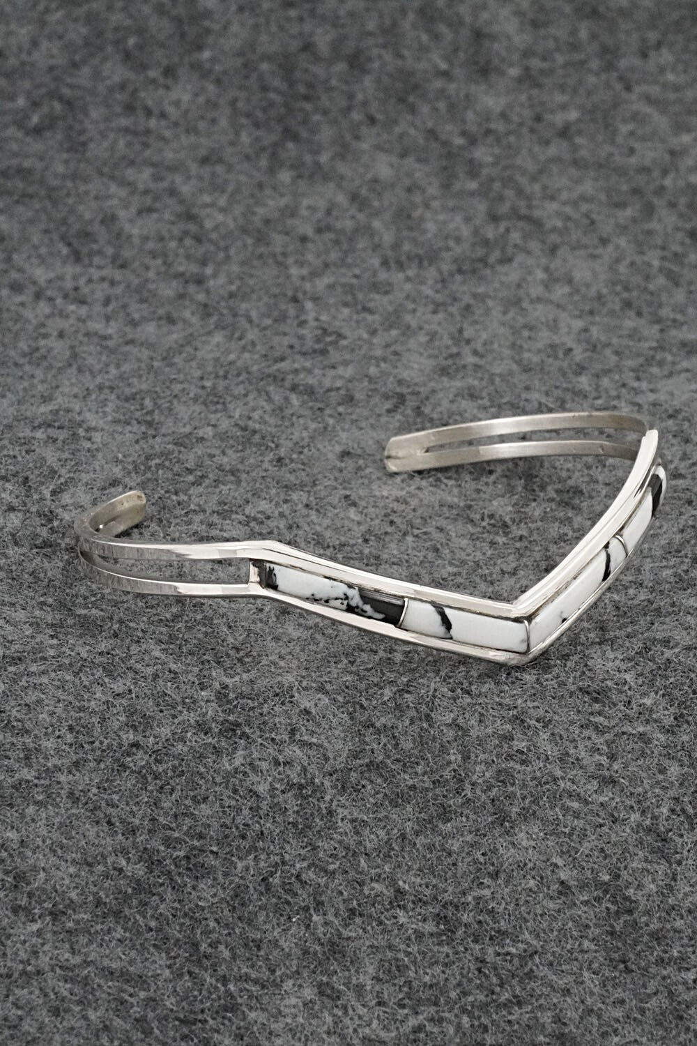 White Buffalo & Sterling Silver Inlay Bracelet - Jamie Johnson