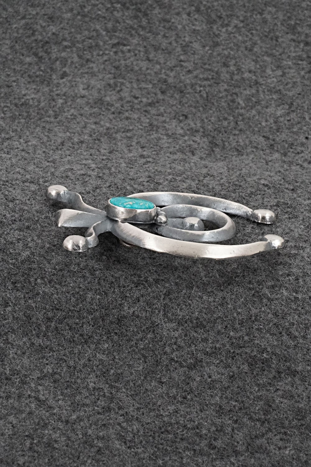 Turquoise & Sterling Silver Naja Pendant - Harrison Bitsue