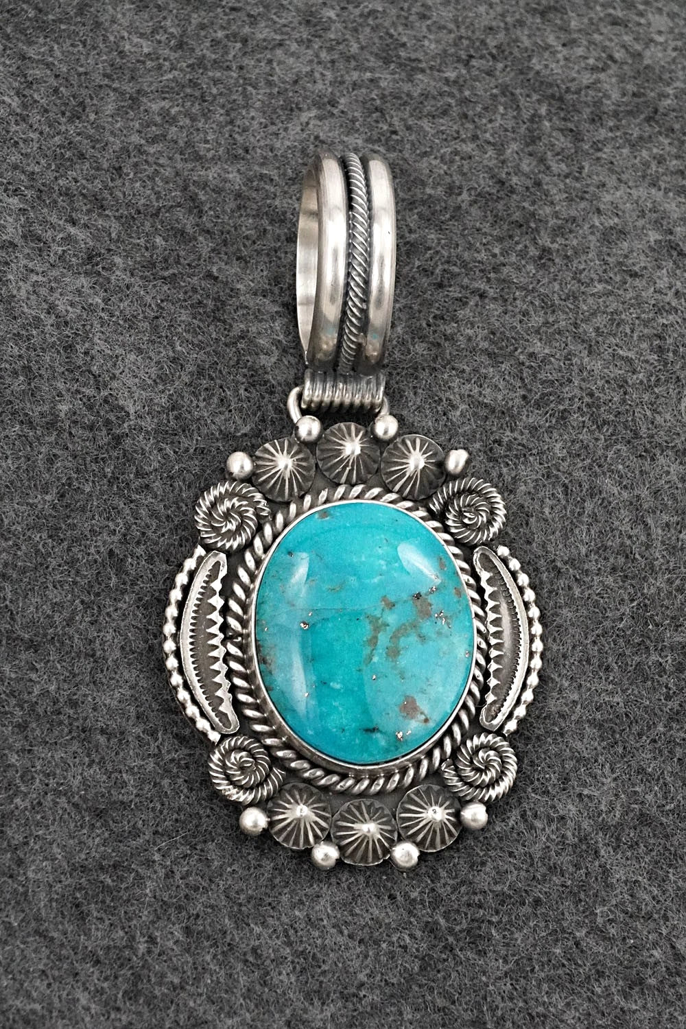 Turquoise & Sterling Silver Pendant - Michael Calladitto