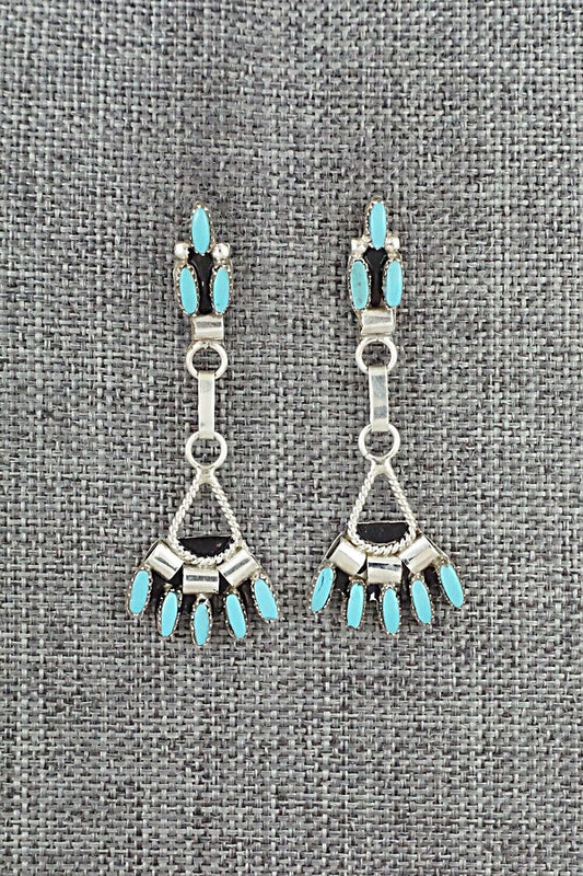 Turquoise & Sterling Silver Earrings - Evonne Hustito
