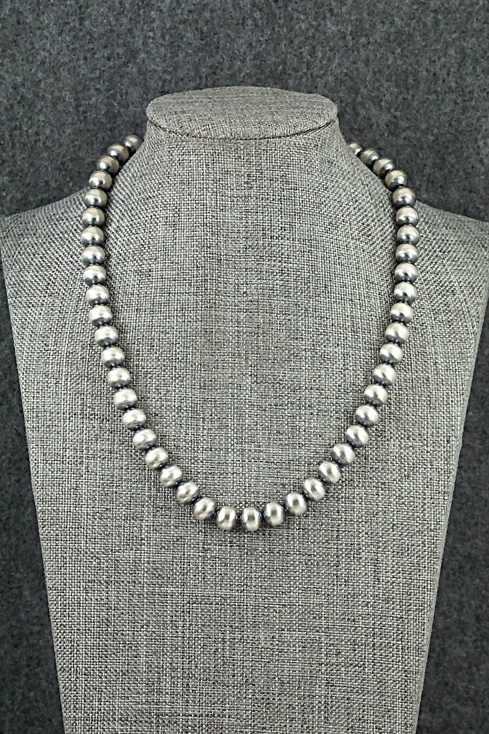 Sterling Silver Navajo Pearl Necklace 16" - Dorinda Mariano