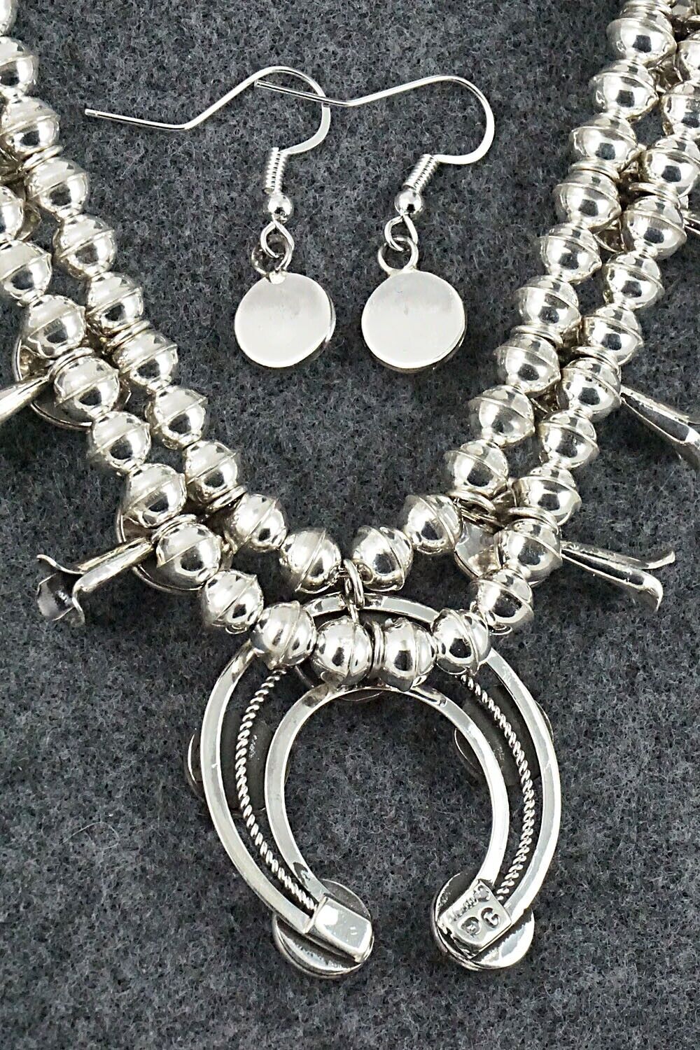 Turquoise & Sterling Silver Mini Squash Blossom Set - Phil Garcia