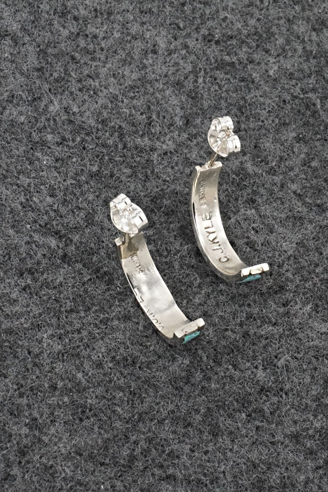 Opalite & Sterling Silver Hoop Earrings - Alton Tom