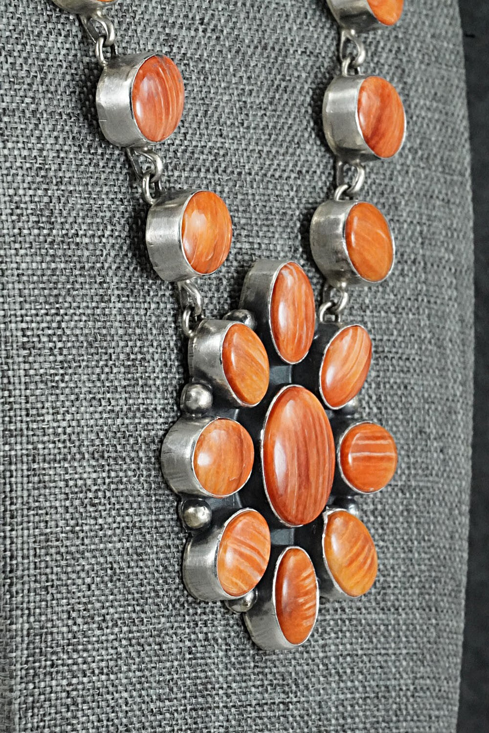 Spiny Oyster & Sterling Silver Necklace Set - Darrin Livingston