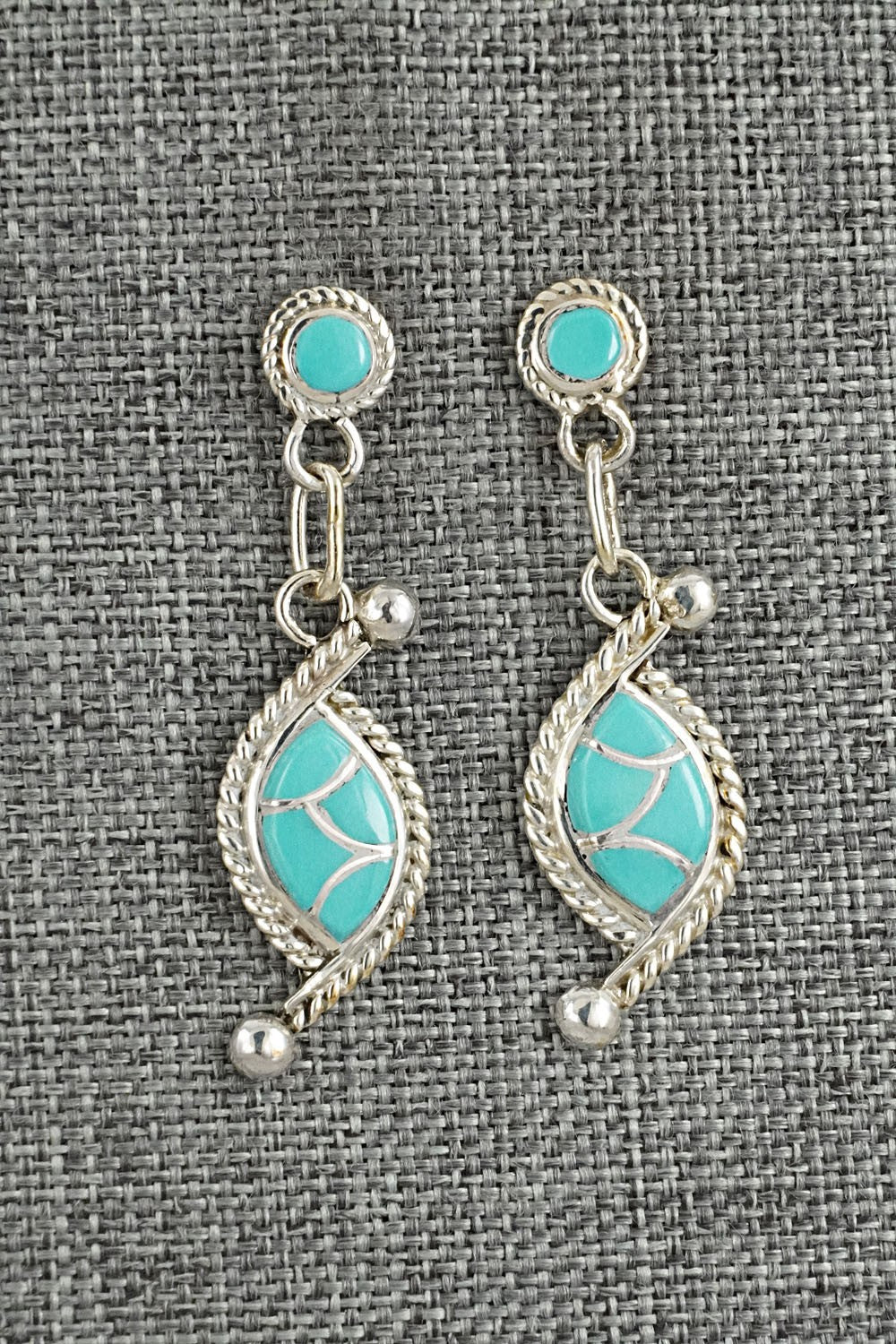 Turquoise & Sterling Silver Earrings - Carlen Seoutewa