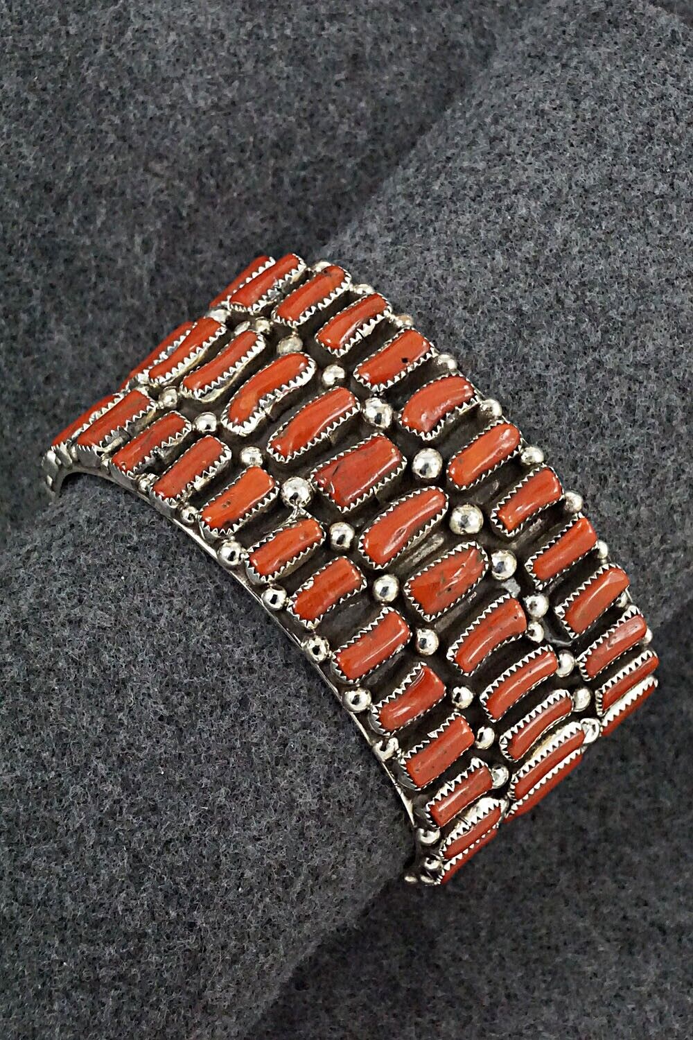 Coral & Sterling Silver Bracelet - Darlene Begay
