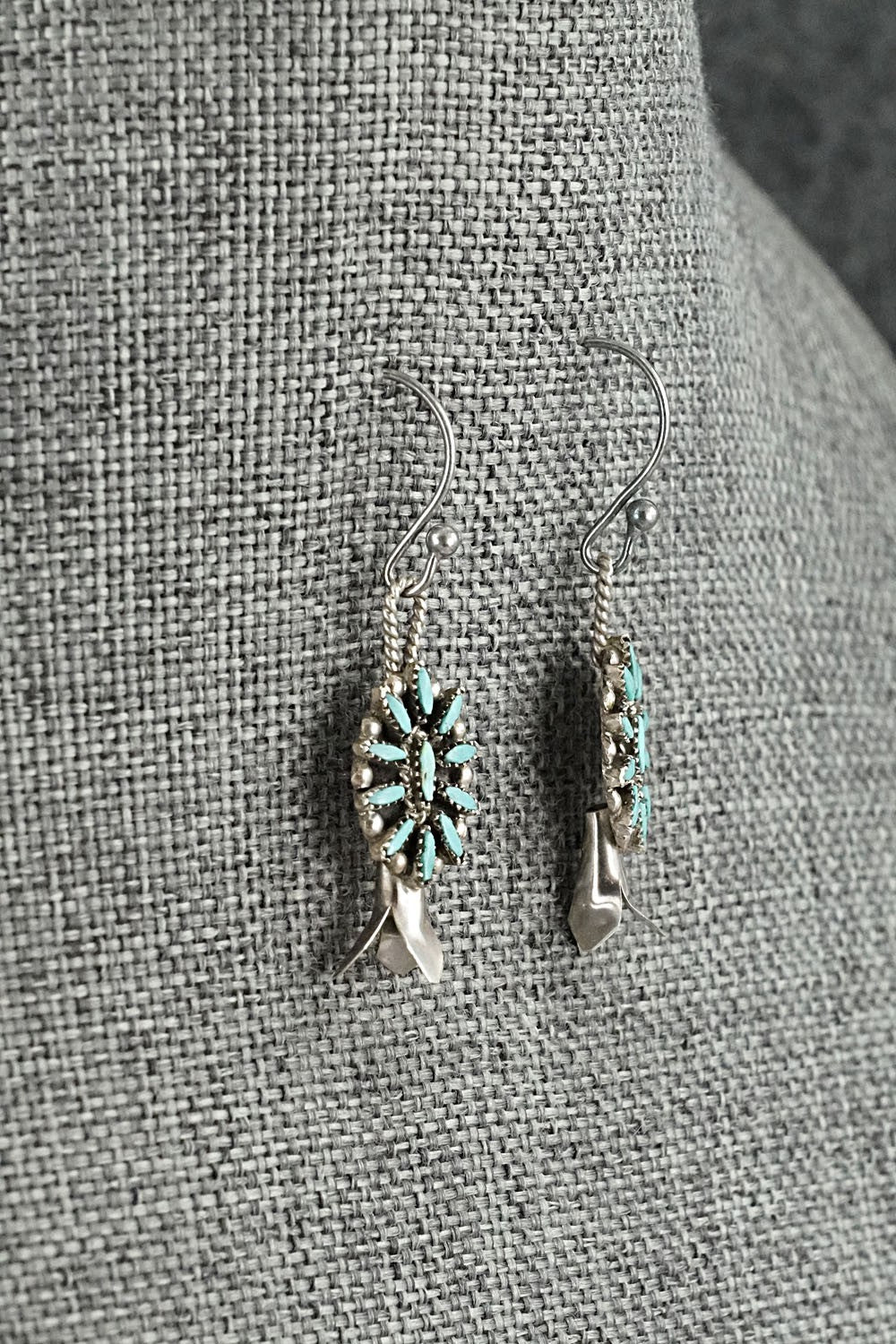 Turquoise & Sterling Silver Mini Squash Blossom Set - Lorena Peina
