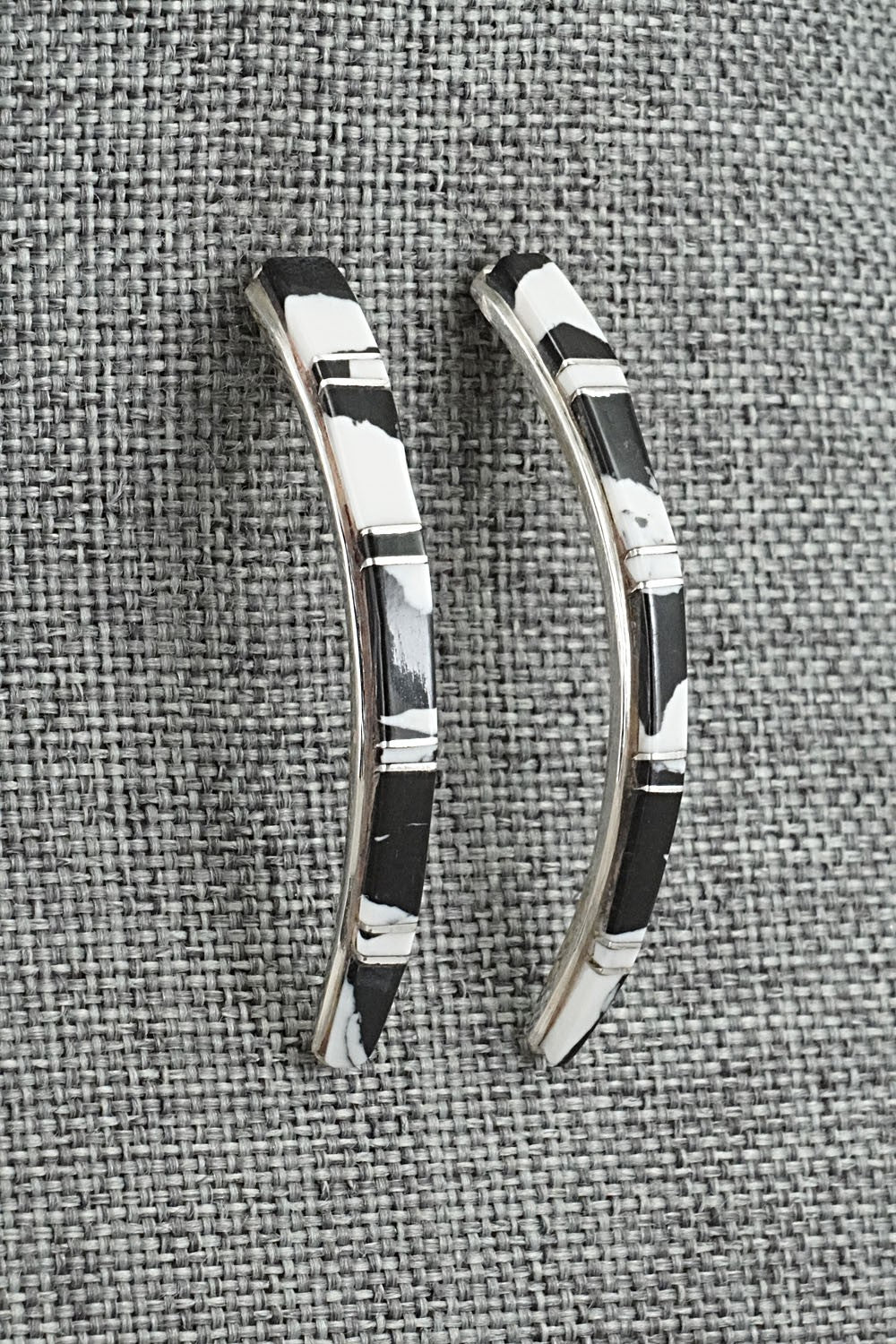 White Buffalo & Sterling Silver Earrings - Terrance Panteah