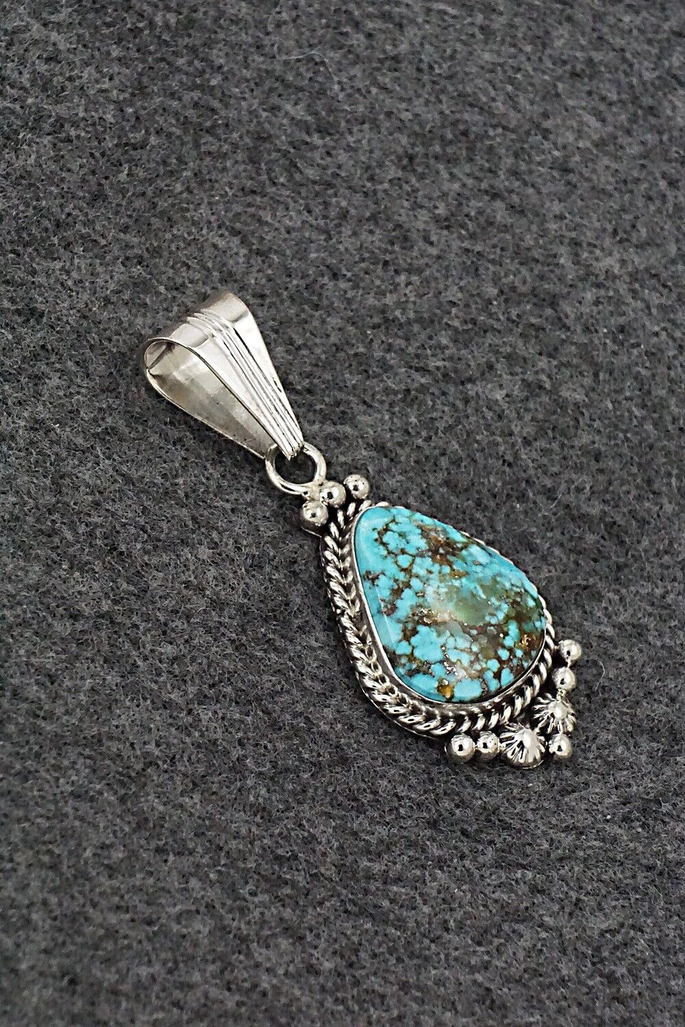 Turquoise & Sterling Silver Pendant - Samuel Yellowhair