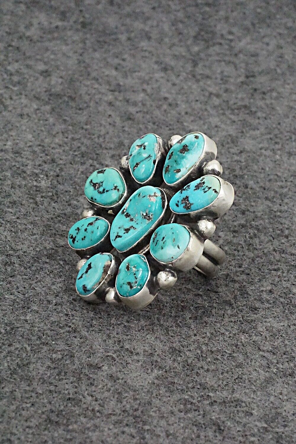Turquoise & Sterling Silver Ring - Bobby Johnson - Size 8