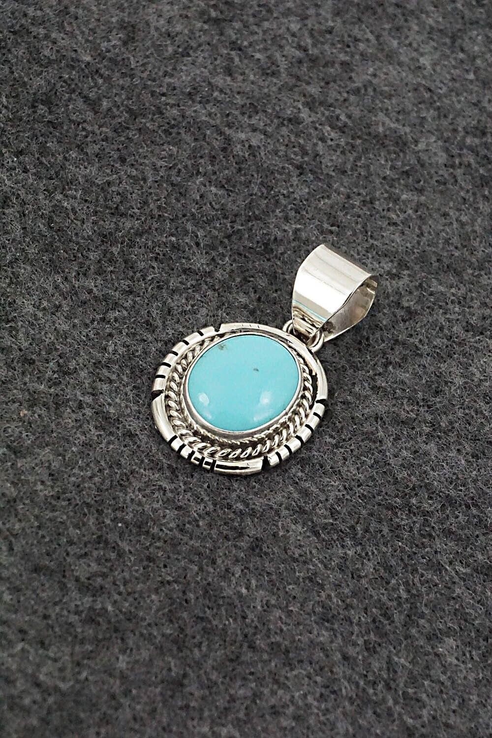 Turquoise & Sterling Silver Pendant - Johnny Frank