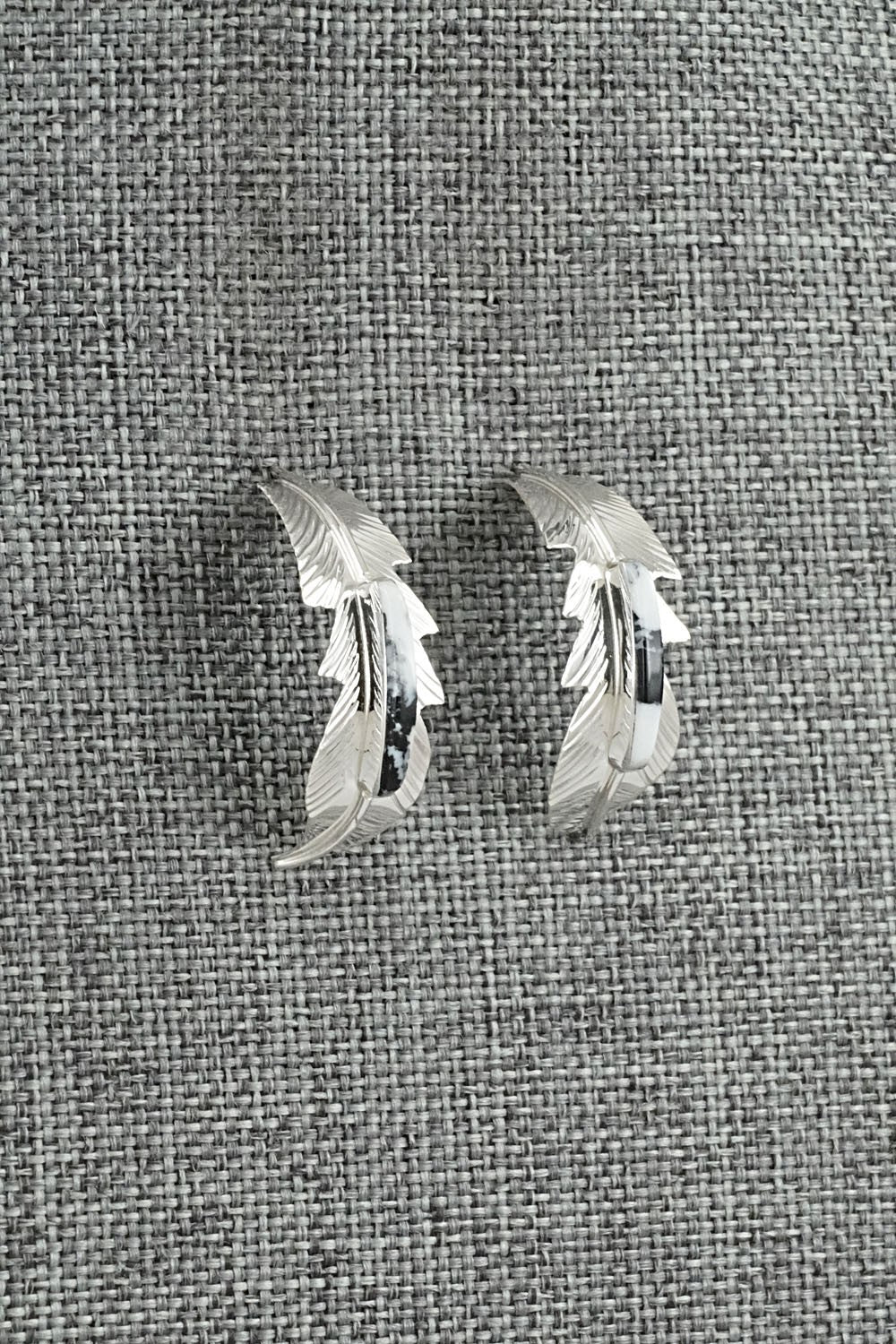 White Buffalo & Sterling Silver Earrings - Alan Barney