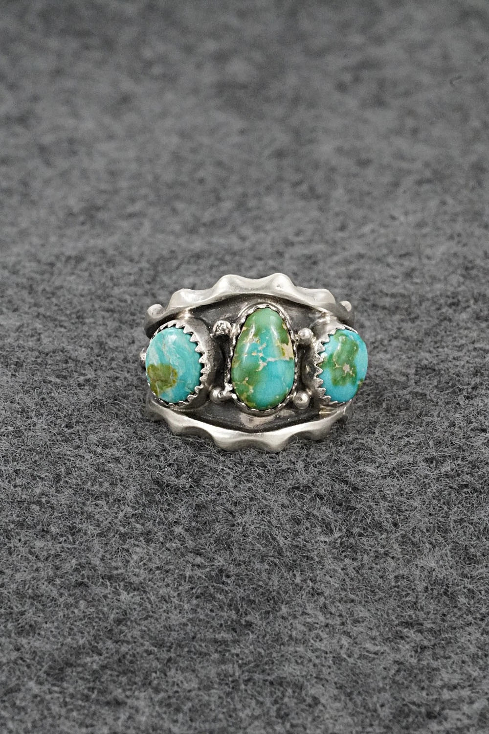 Turquoise & Sterling Silver Ring - Genevieve Francisco - Size 9