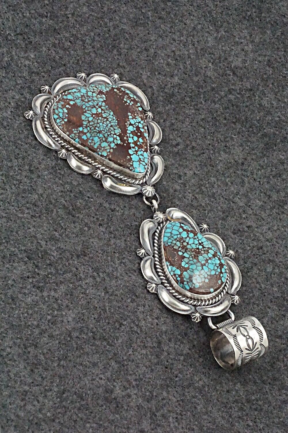 Turquoise & Sterling Silver Pendant - Raymond Delgarito