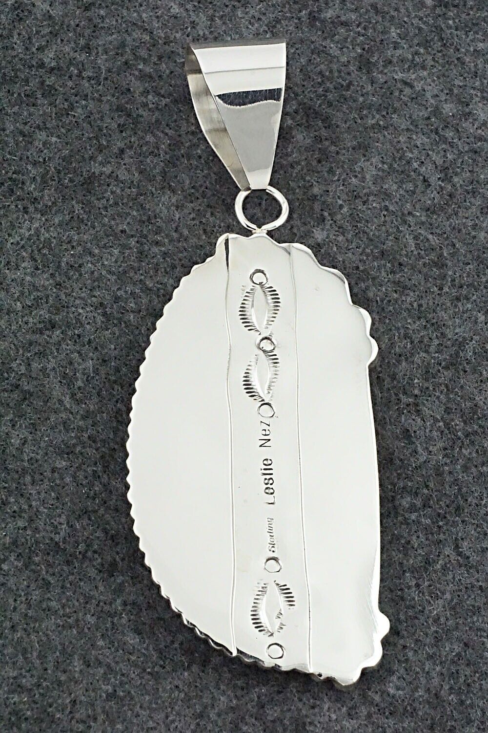 Turquoise and Sterling Silver Pendant - Leslie Nez