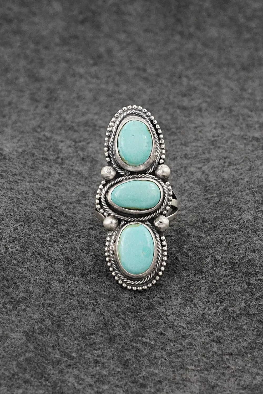 Turquoise & Sterling Silver Ring - Bobby Johnson - Size 7