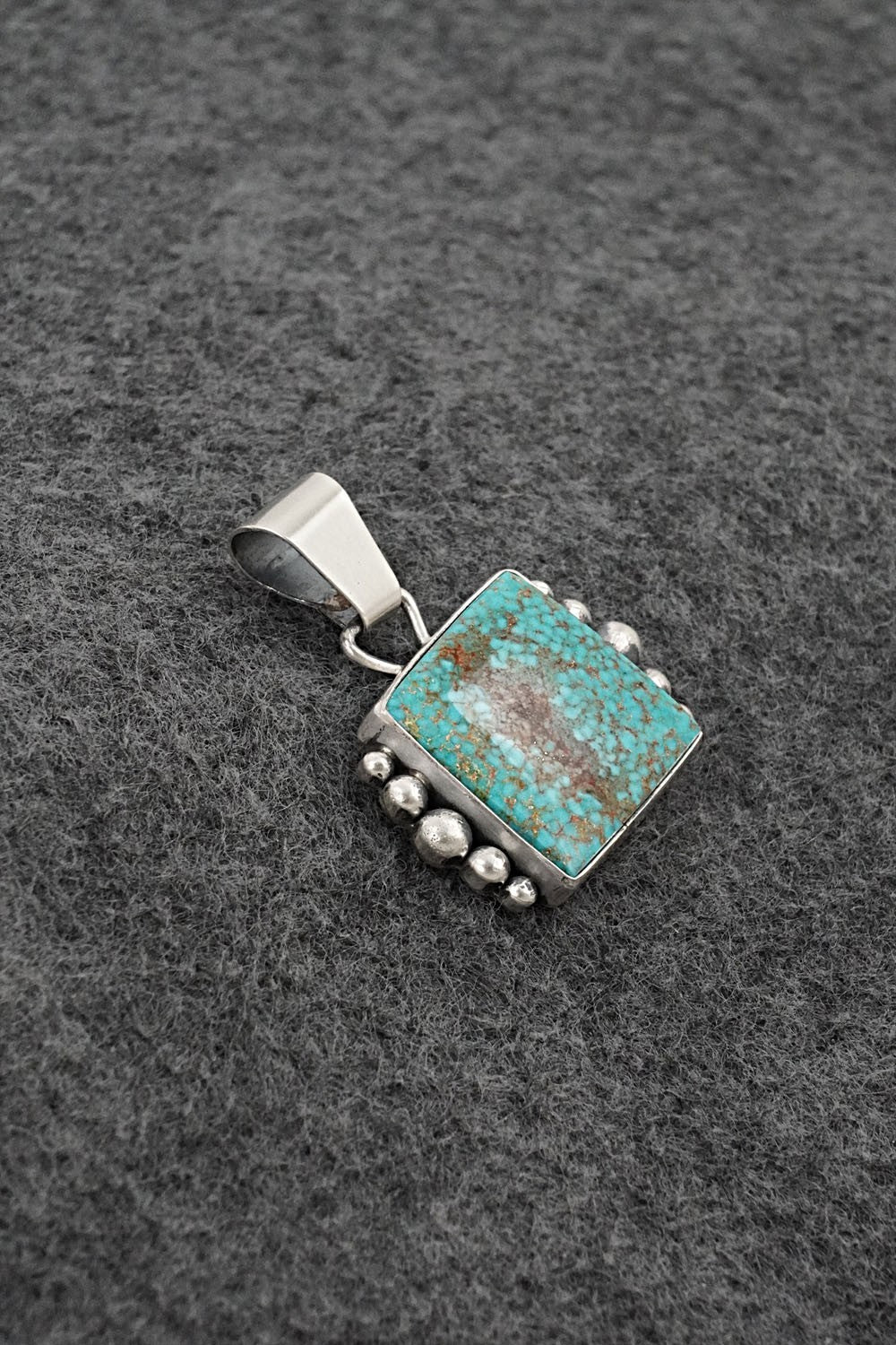 Turquoise & Sterling Silver Pendant - Eugene Gruber