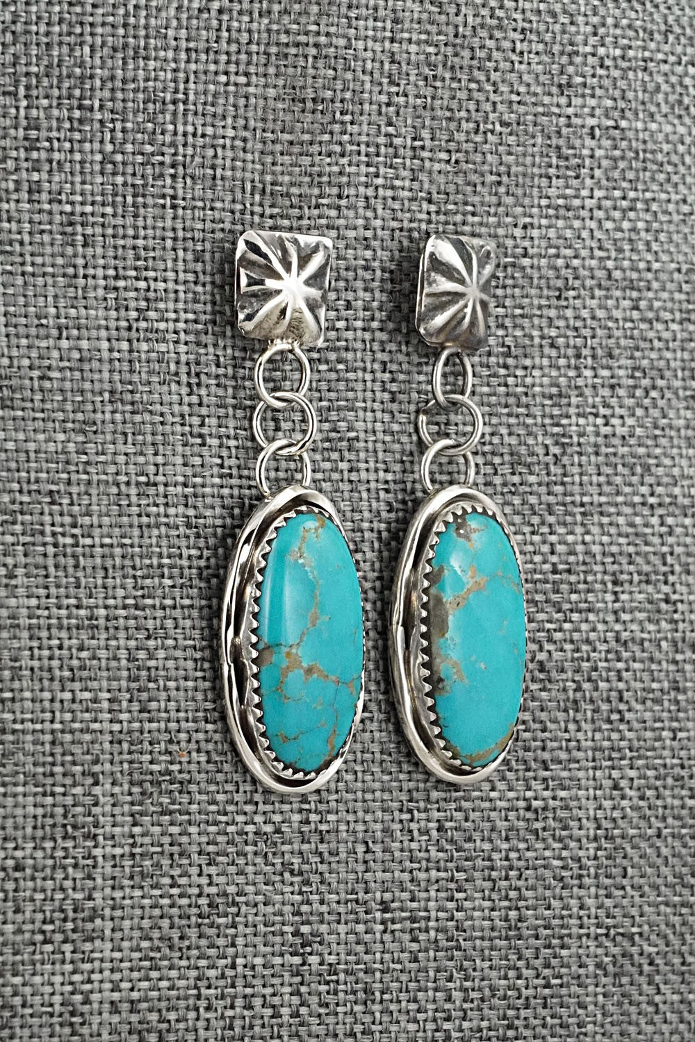 Turquoise & Sterling Silver Earrings - Ernest Hawthorne