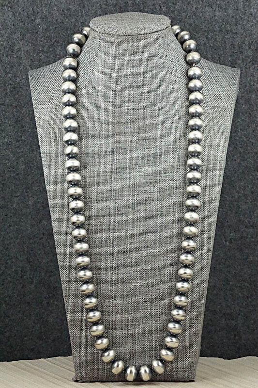 Sterling Silver Navajo Pearl Necklace 28" - Bryannen Halwood