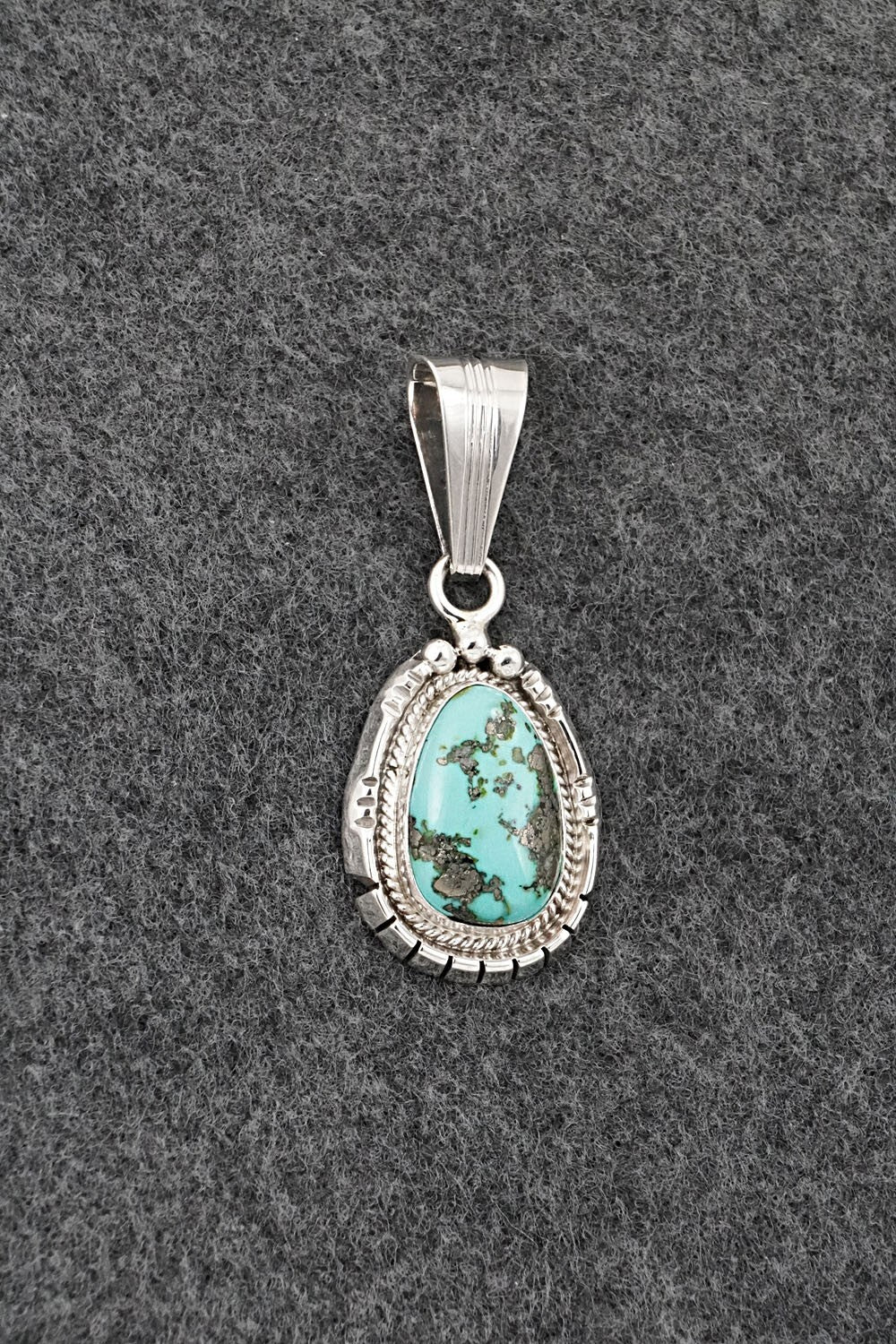 Turquoise & Sterling Silver Pendant - Samuel Yellowhair