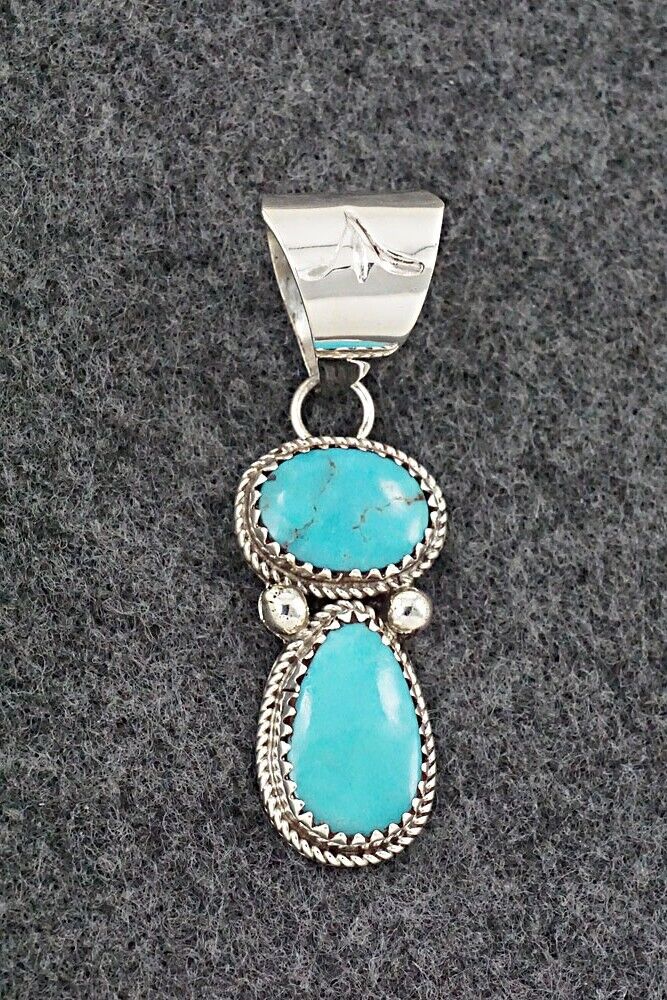 Turquoise & Sterling Silver Pendant - Ernest Hawthorne