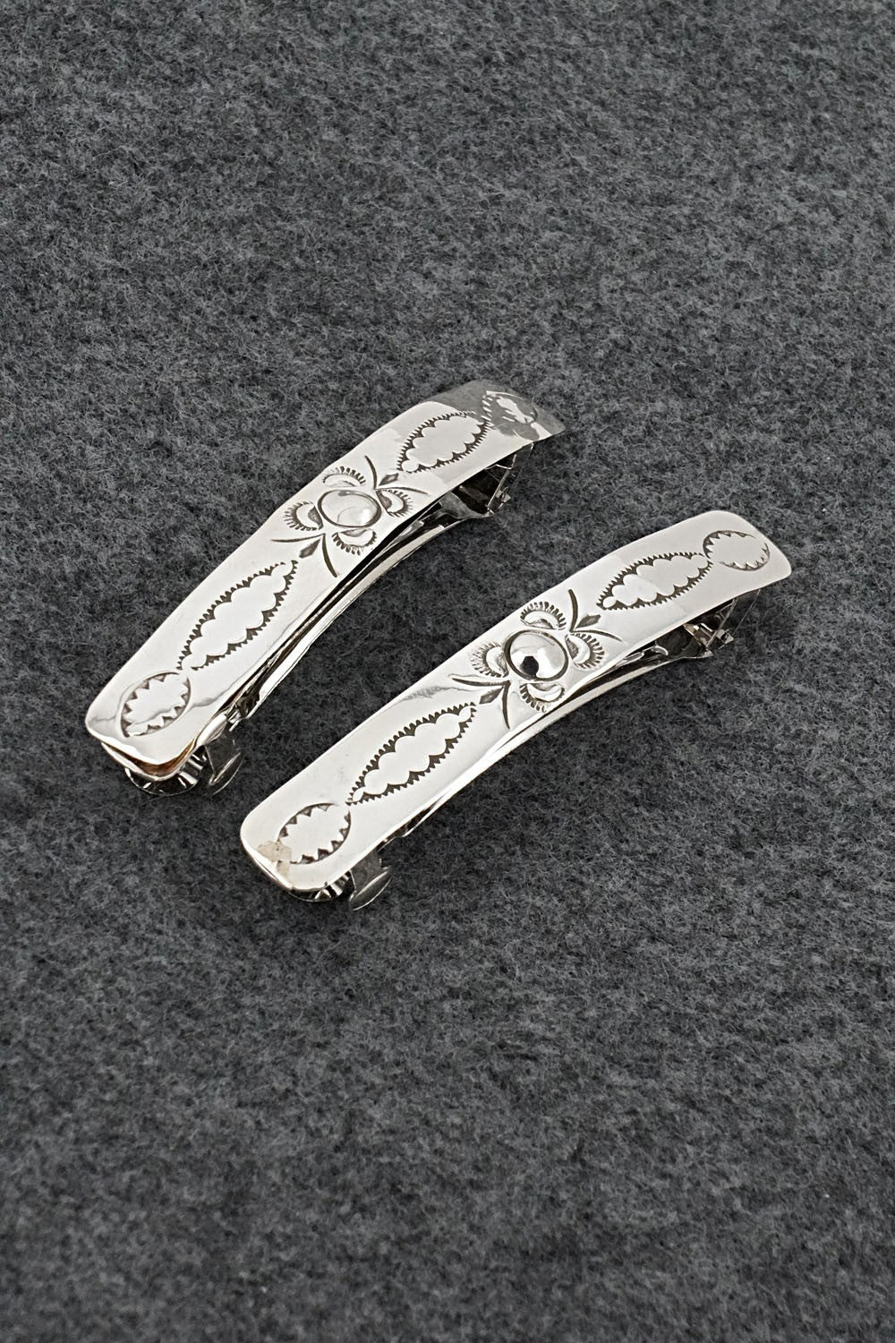 Sterling Silver Hair Barrettes - Bertha Begay