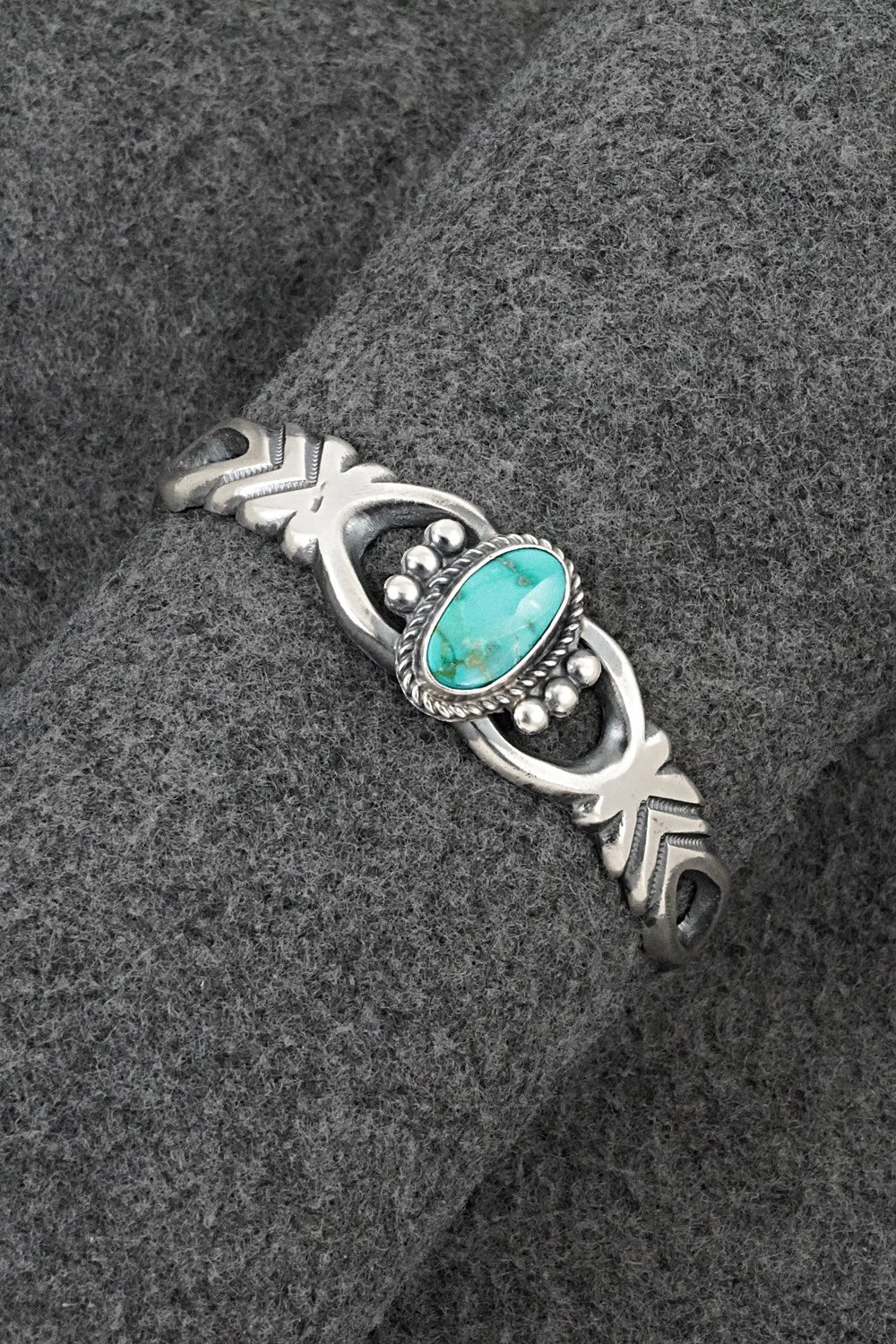 Turquoise & Sterling Silver Bracelet - Harrison Bitsue