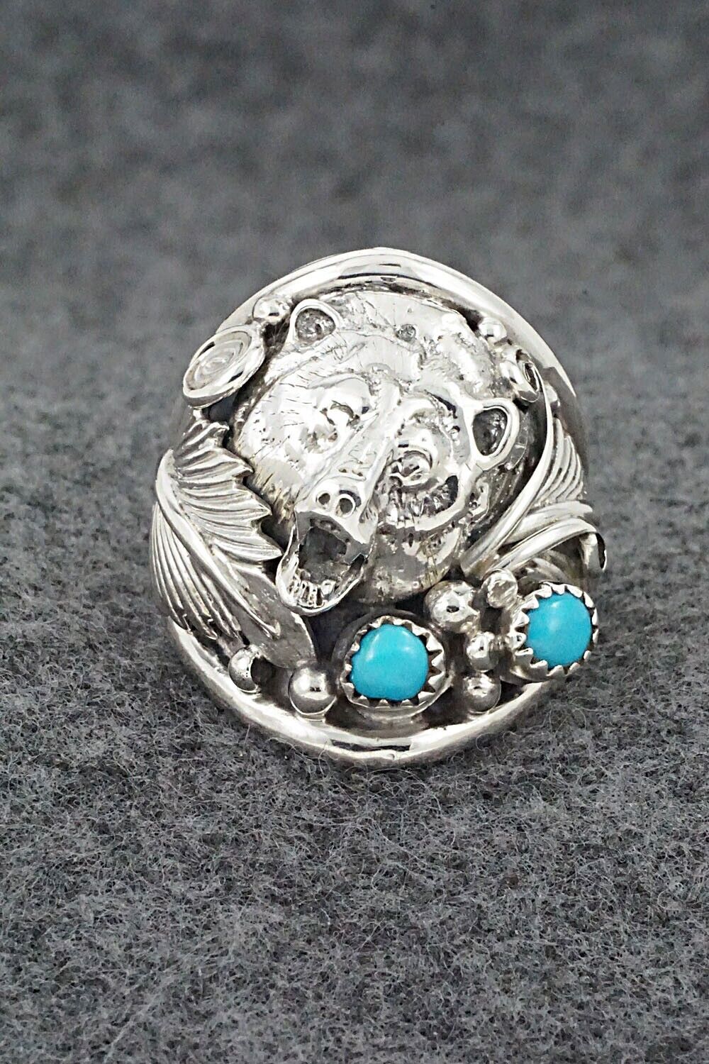 Turquoise & Sterling Silver Ring - Jeannette Saunders - Size 11.5