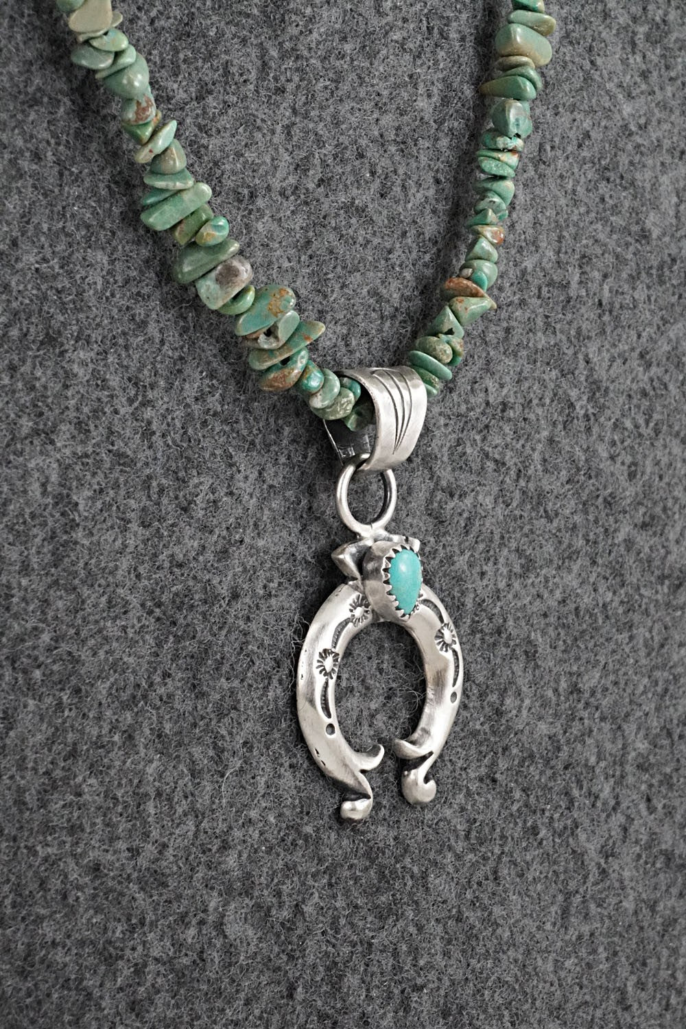 Turquoise & Sterling Silver Necklace 16" - Louise Joe