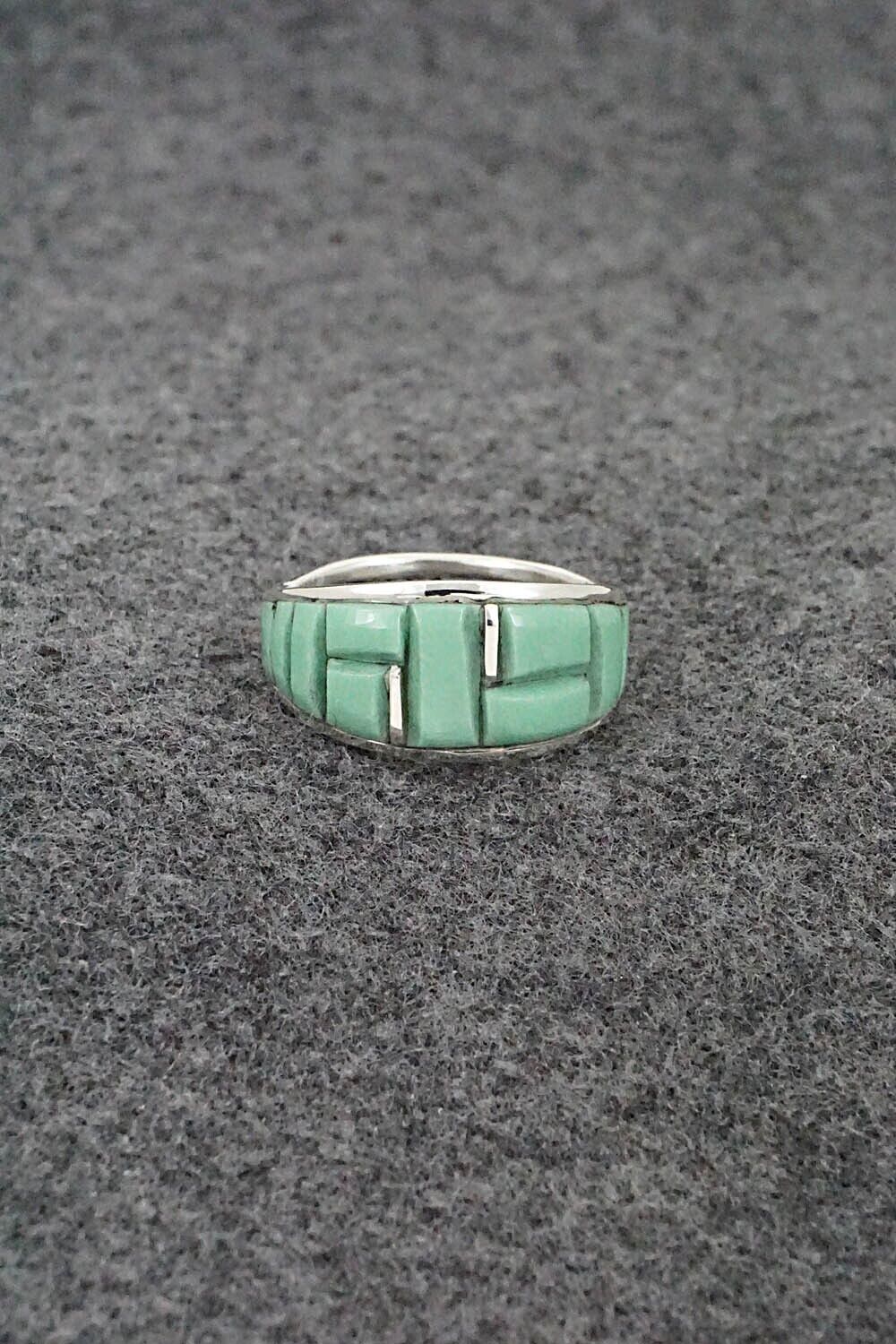 Turquoise & Sterling Silver Ring - Edison Yazzie - Size 9.5