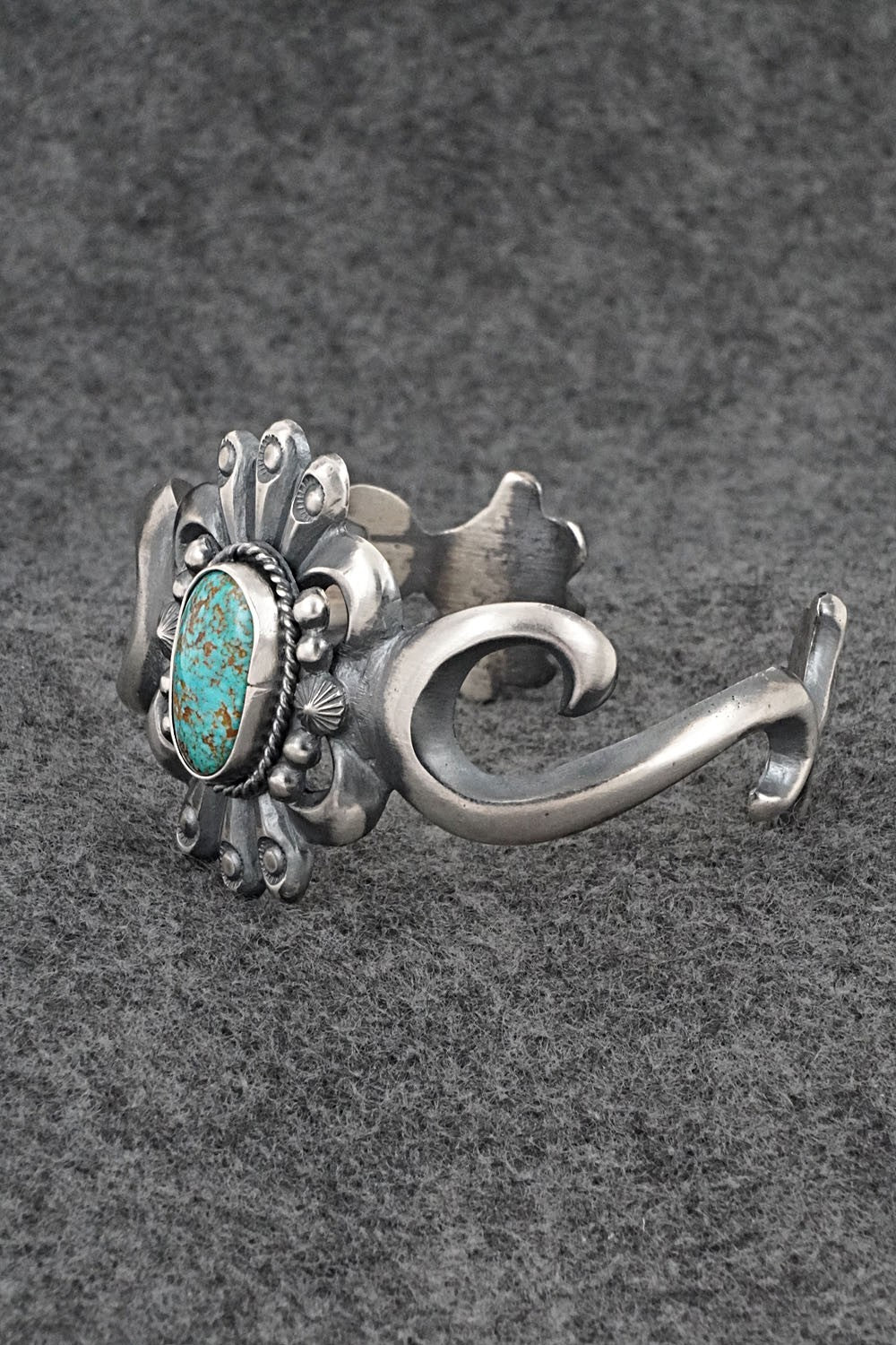 Turquoise & Sterling Silver Bracelet - Harrison Bitsue